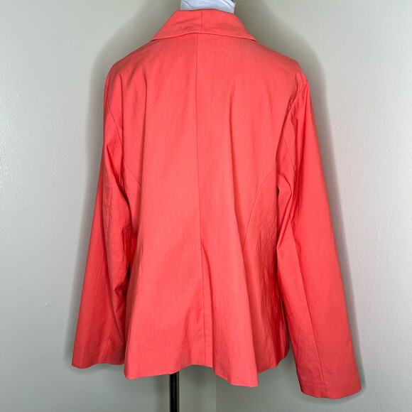 Torrid Cut Away Blazer 3X Womens Porcelain Rose Open Work Office Chic Plus Size - Picture 5 of 12